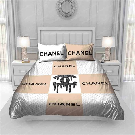 chanel logo bedding set|chanel comforter set queen.